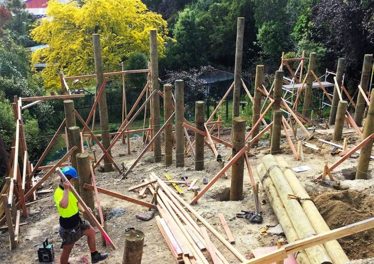 Huntsbury Hill House on piles